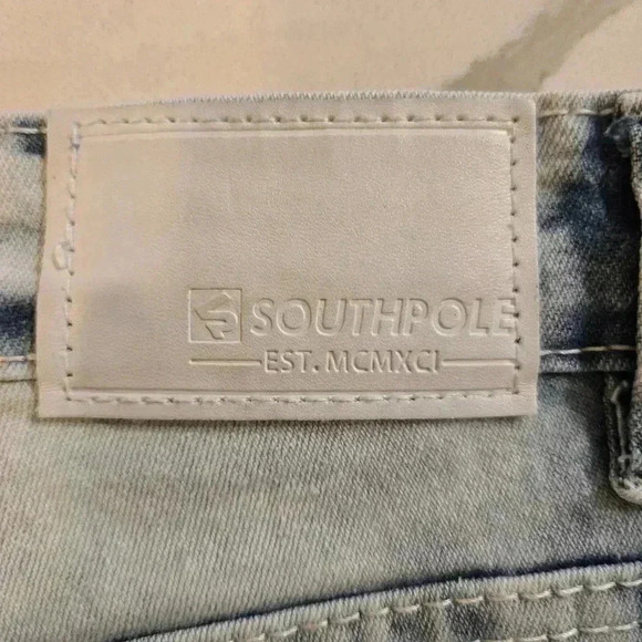 South Pole Skinny Distressed Light Wash Jeans Mens Size 34 - Picture 6 of 11